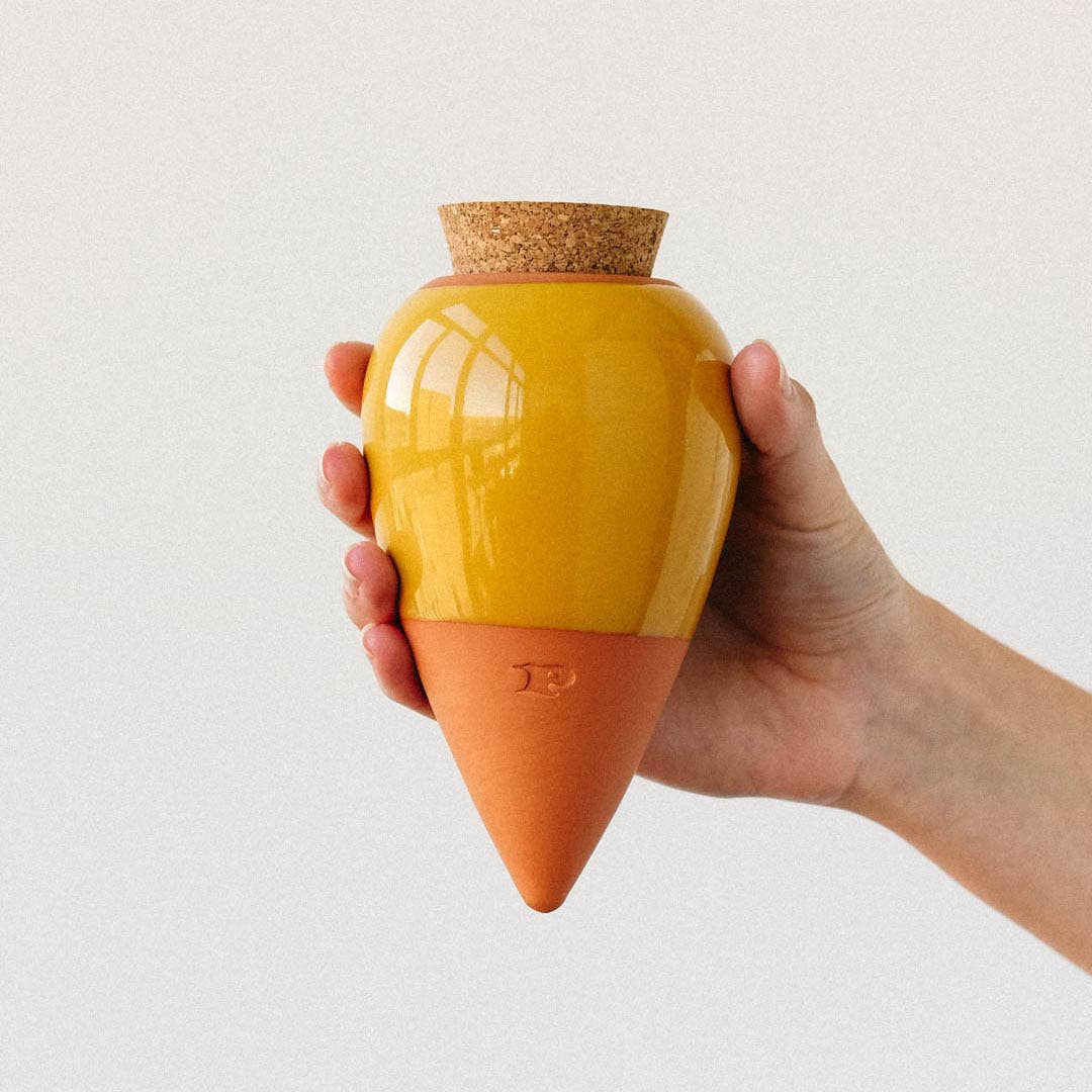 Pepin - Olla - Natural Watering Pots - Mustard yellow