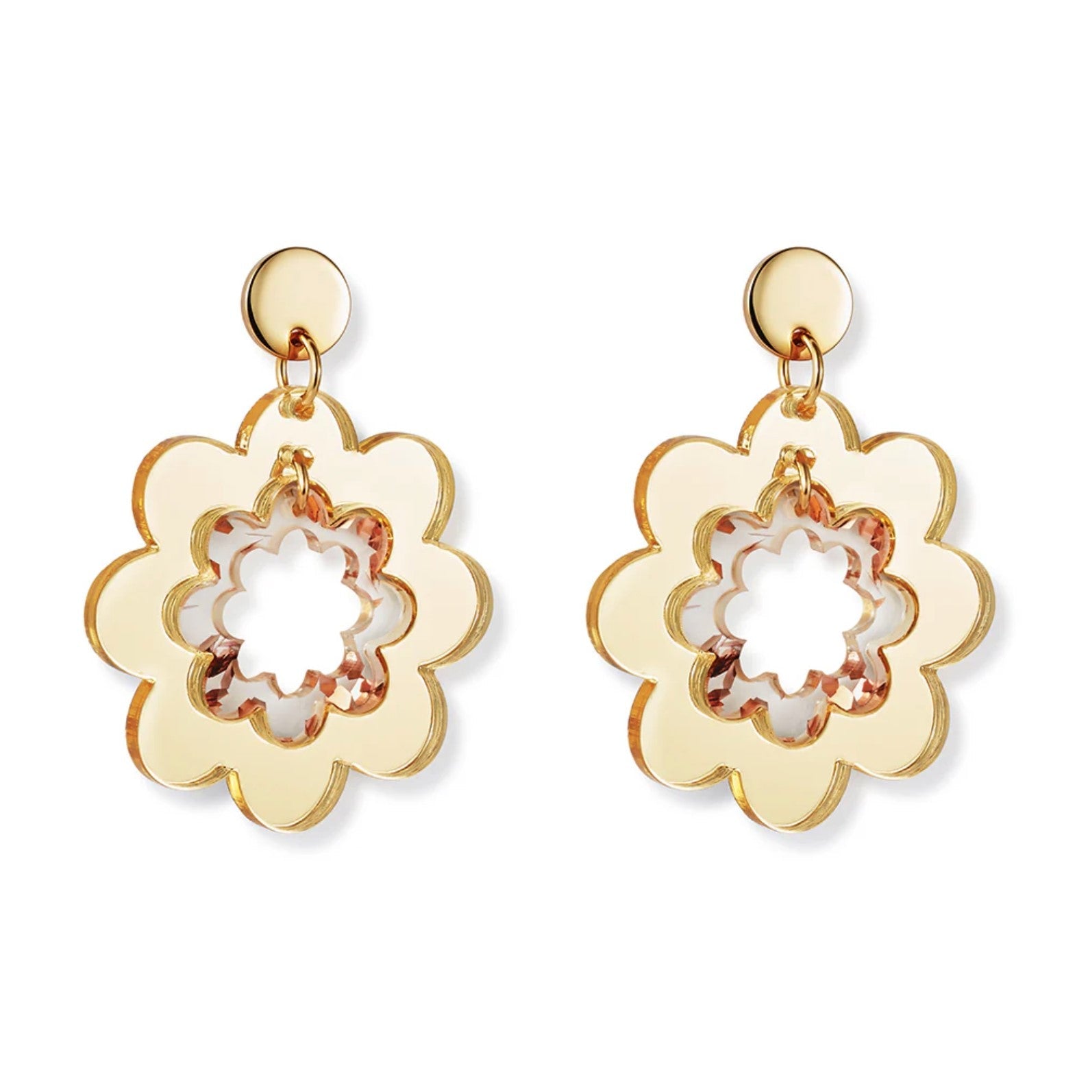 Toolally X Laura Whitmore Limited Edition: Gold Flower Drop Earrings