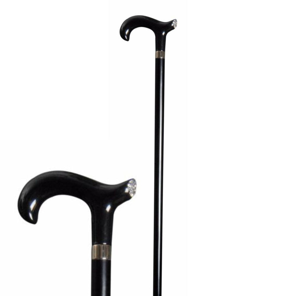 Classic Canes - Black Derby with Swarovski Elements Walking Stick