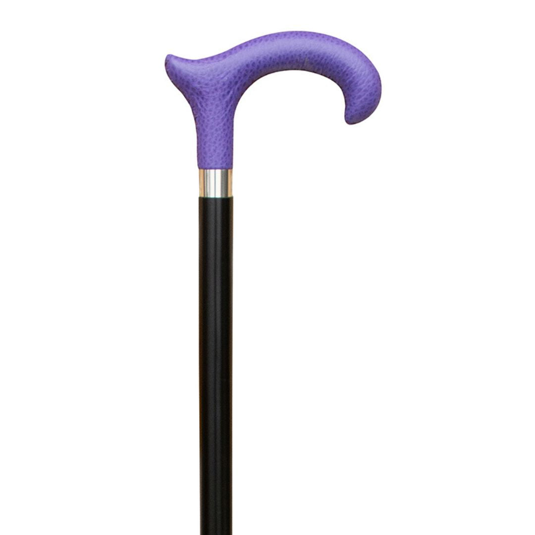Classic Canes - Leather Derby Purple Walking Stick