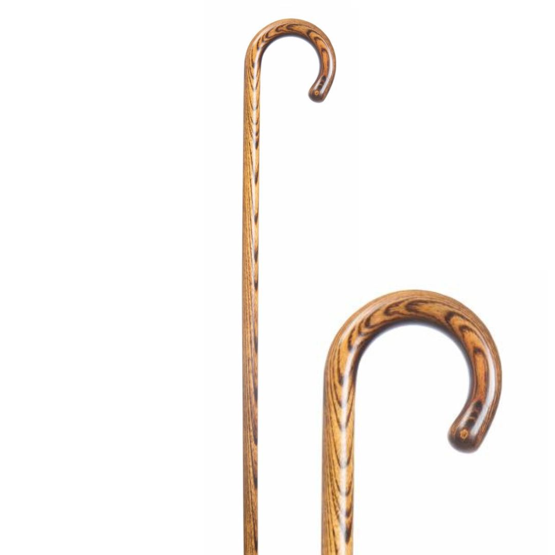 Classic Canes - Gents Acacia Crook Scorched Walking Stick