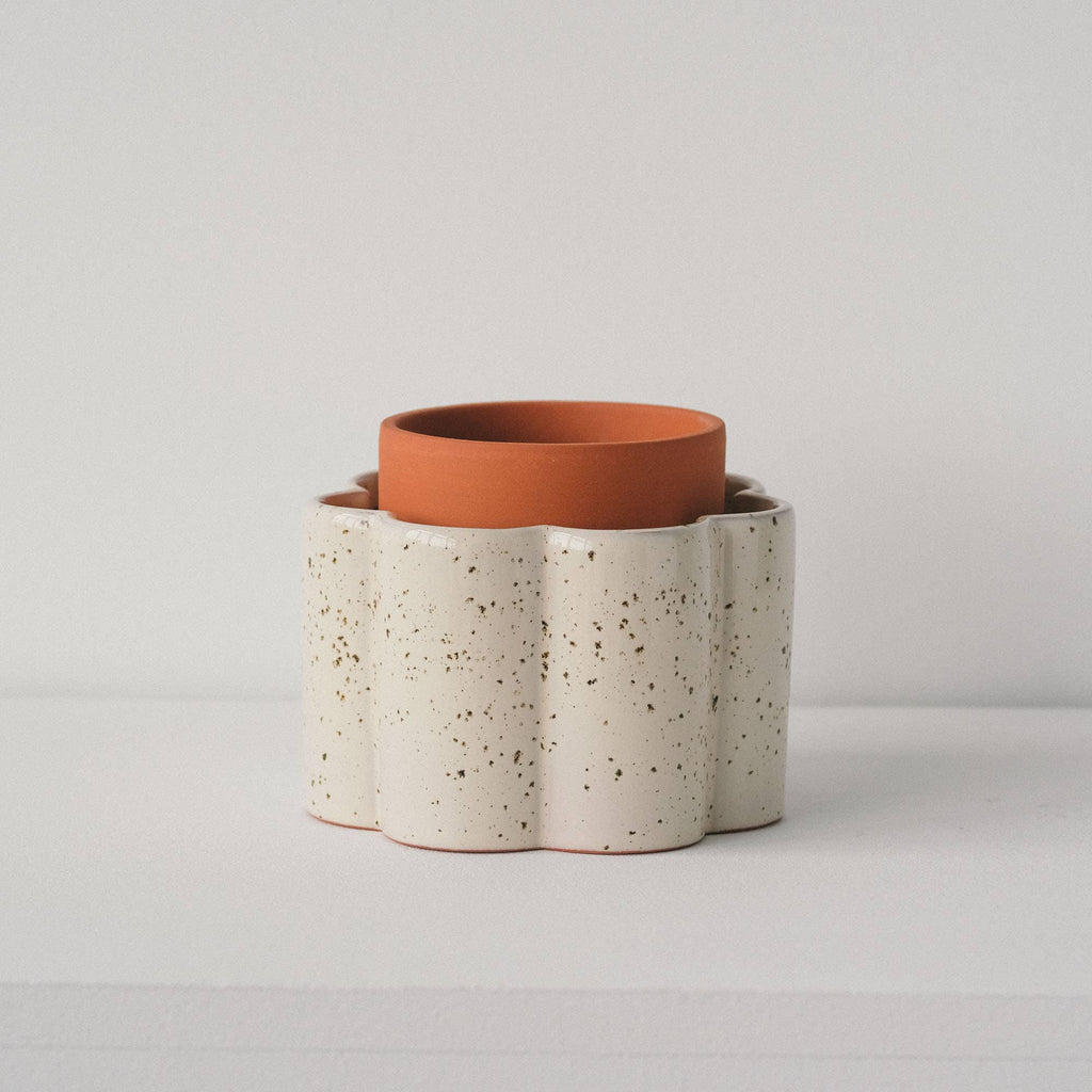 Pepin - Self-Watering Pot Paula - Speckled White