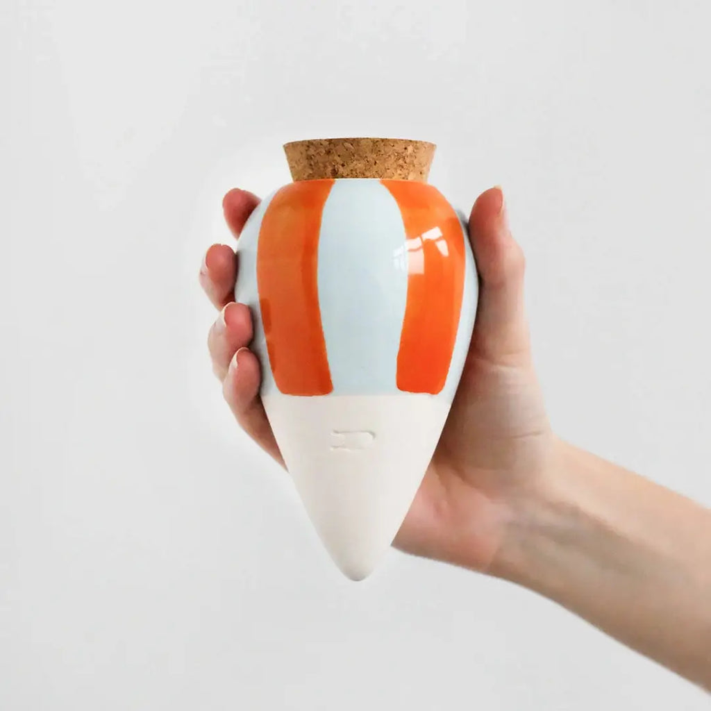 Pepin - Olla - Natural Watering Pots -  Orange and blue stripes