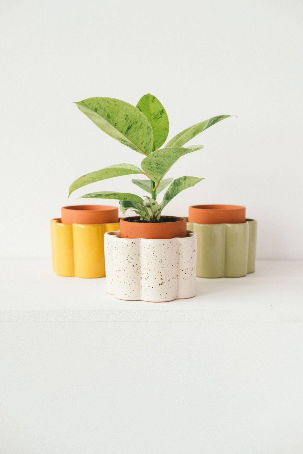 Pepin - Self-Watering Pot Paula - Speckled White