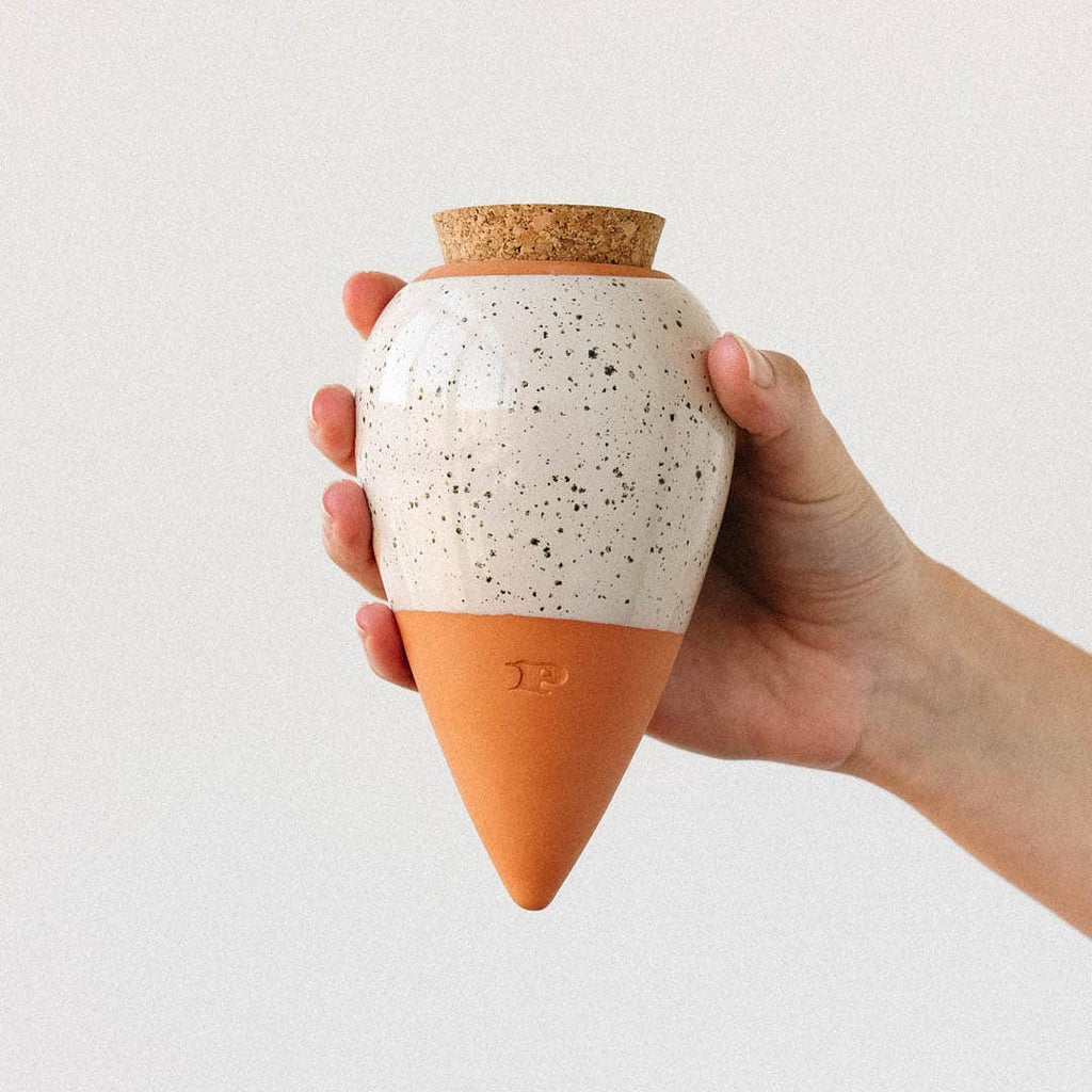 Pepin - Olla - Natural Watering Pots - Speckled white